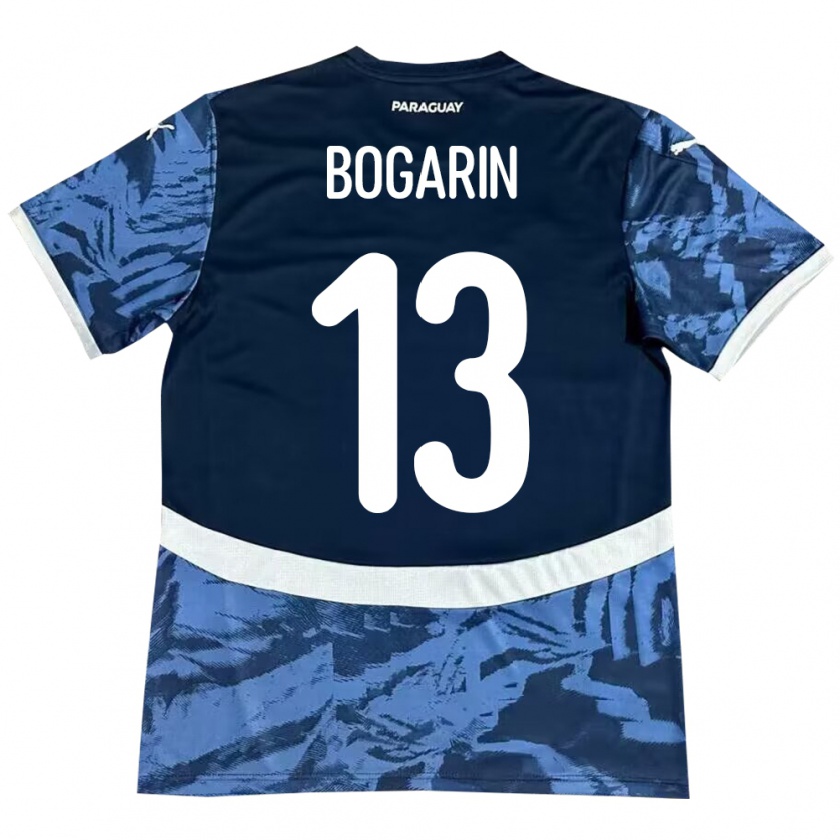 Kandiny Uomo Maglia Paraguay Dahiana Bogarín #13 Blu Kit Gara Away 24-26 Maglietta