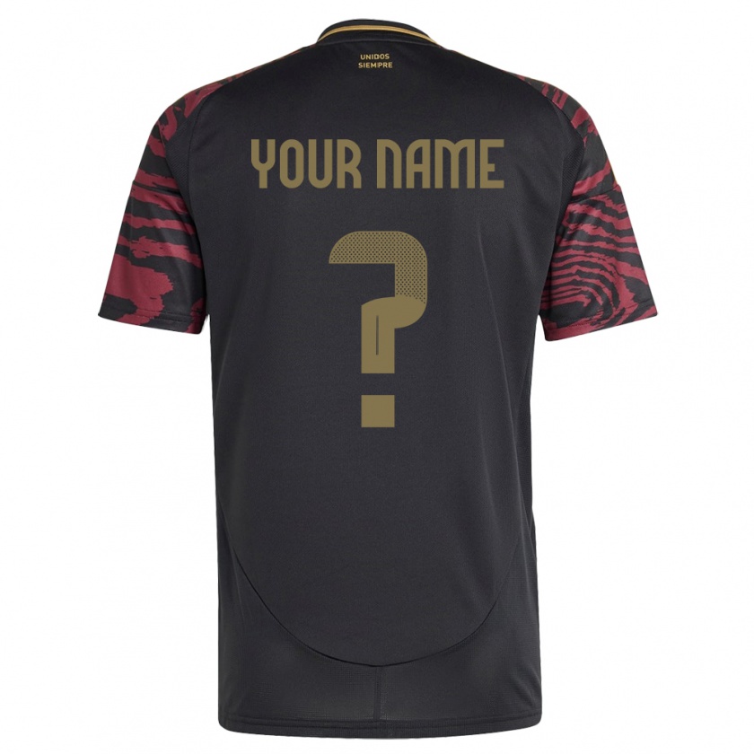 Kandiny Uomo Maglia Perù Il Tuo Nome #0 Nero Kit Gara Away 24-26 Maglietta