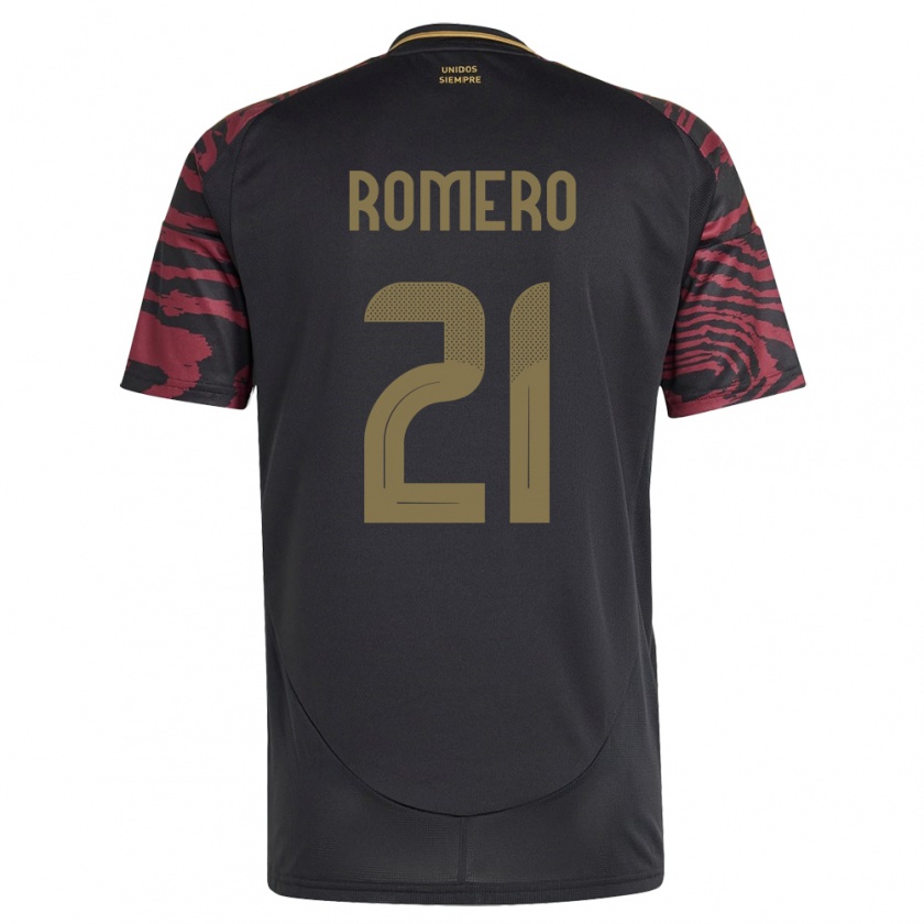 Kandiny Heren Peru Diego Romero #21 Zwart Uitshirt Uittenue 24-26 T-Shirt