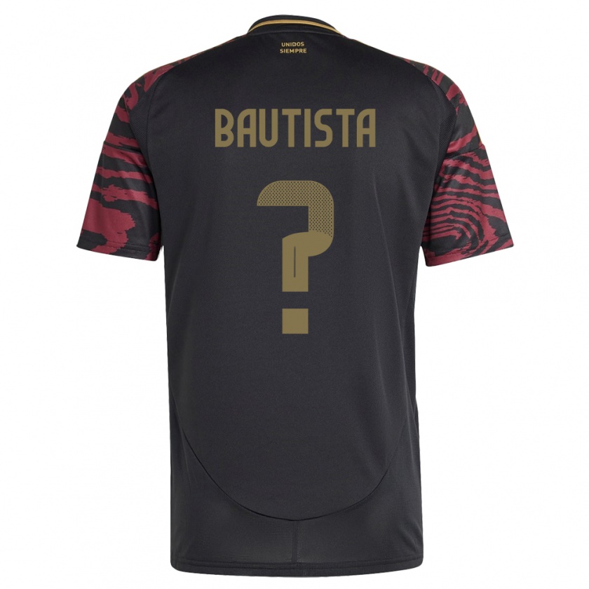 Kandiny Uomo Maglia Perù César Bautista #0 Nero Kit Gara Away 24-26 Maglietta