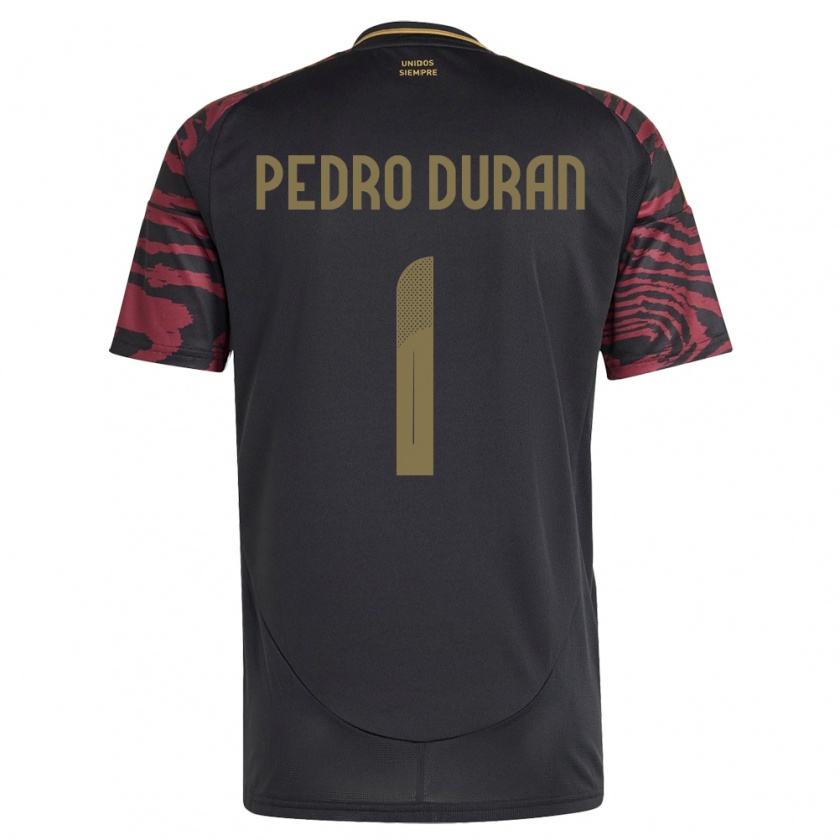 Kandiny Heren Peru Juan Pedro Durán #1 Zwart Uitshirt Uittenue 24-26 T-Shirt