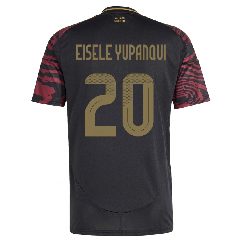 Kandiny Hombre Camiseta Perú Philipp Eisele Yupanqui #20 Negro 2ª Equipación 24-26 La Camisa