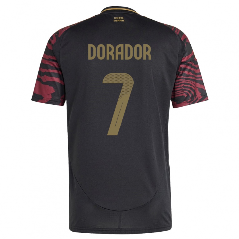 Kandiny Uomo Maglia Perù Sandy Dorador #7 Nero Kit Gara Away 24-26 Maglietta