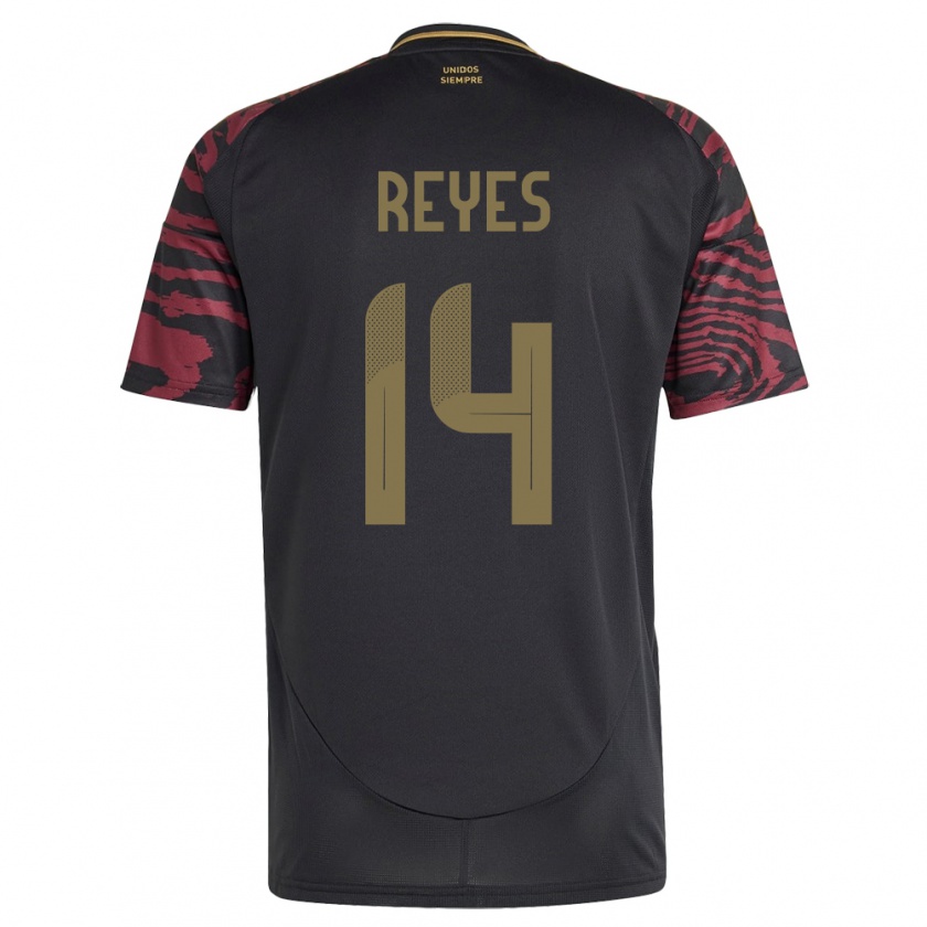 Kandiny Herren Peru Alison Reyes #14 Schwarz Auswärtstrikot Trikot 24-26 T-Shirt Österreich