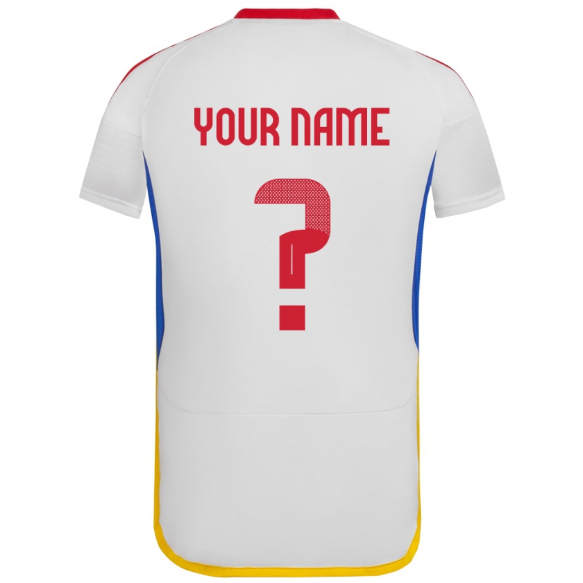 Kandiny Uomo Maglia Venezuela Il Tuo Nome #0 Bianco Kit Gara Away 24-26 Maglietta