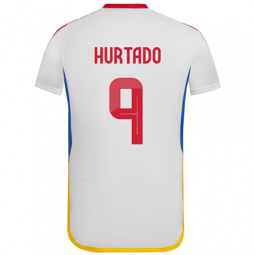 Kandiny Hombre Camiseta Venezuela Jan Hurtado #9 Blanco 2ª Equipación 24-26 La Camisa