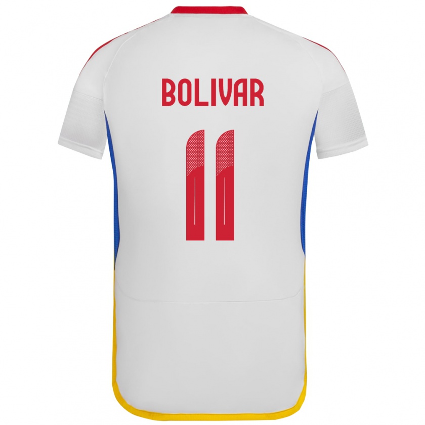 Kandiny Hombre Camiseta Venezuela Jovanny Bolívar #11 Blanco 2ª Equipación 24-26 La Camisa