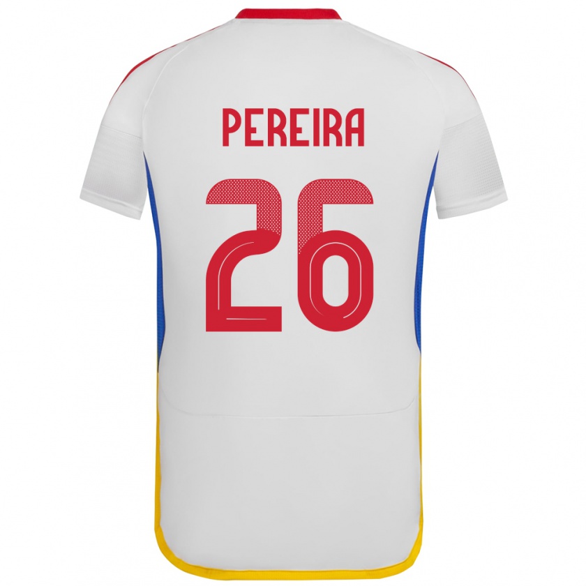 Kandiny Uomo Maglia Venezuela Daniel Pereira #26 Bianco Kit Gara Away 24-26 Maglietta