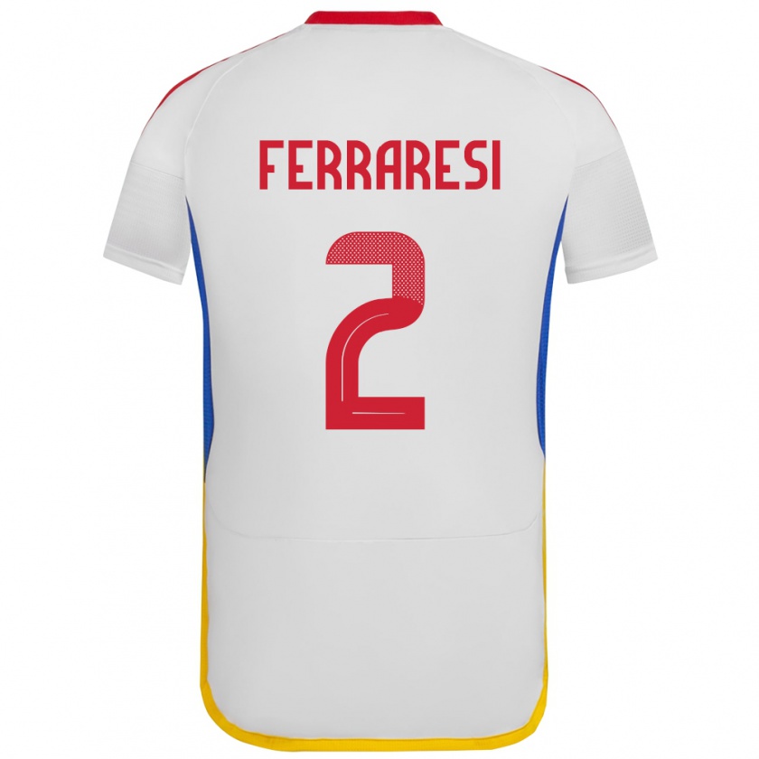 Kandiny Hombre Camiseta Venezuela Nahuel Ferraresi #2 Blanco 2ª Equipación 24-26 La Camisa