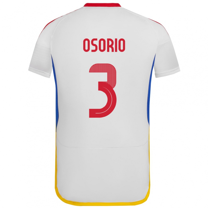 Kandiny Hombre Camiseta Venezuela Yordan Osorio #3 Blanco 2ª Equipación 24-26 La Camisa