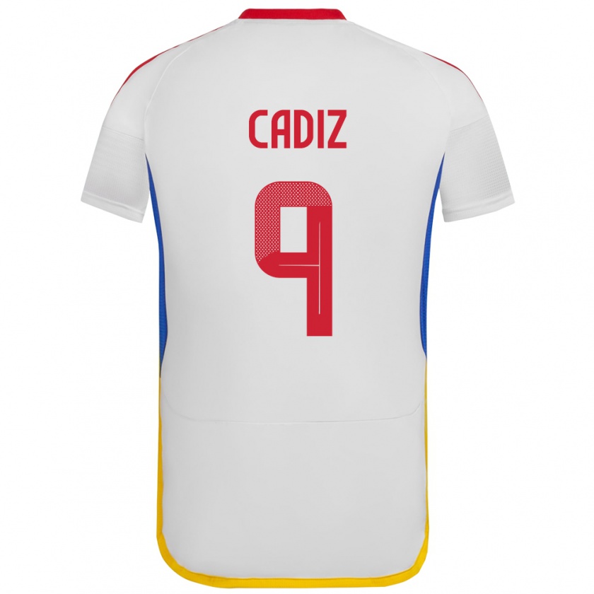 Kandiny Hombre Camiseta Venezuela Jhonder Cádiz #9 Blanco 2ª Equipación 24-26 La Camisa México