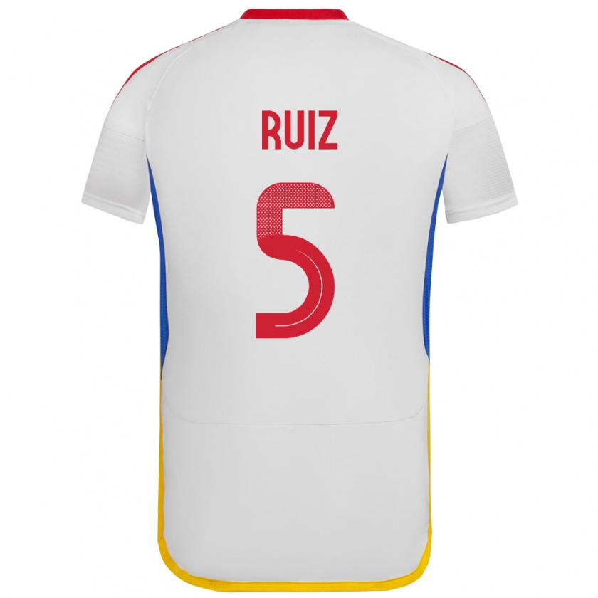 Kandiny Hombre Camiseta Venezuela Emerson Ruíz #5 Blanco 2ª Equipación 24-26 La Camisa México