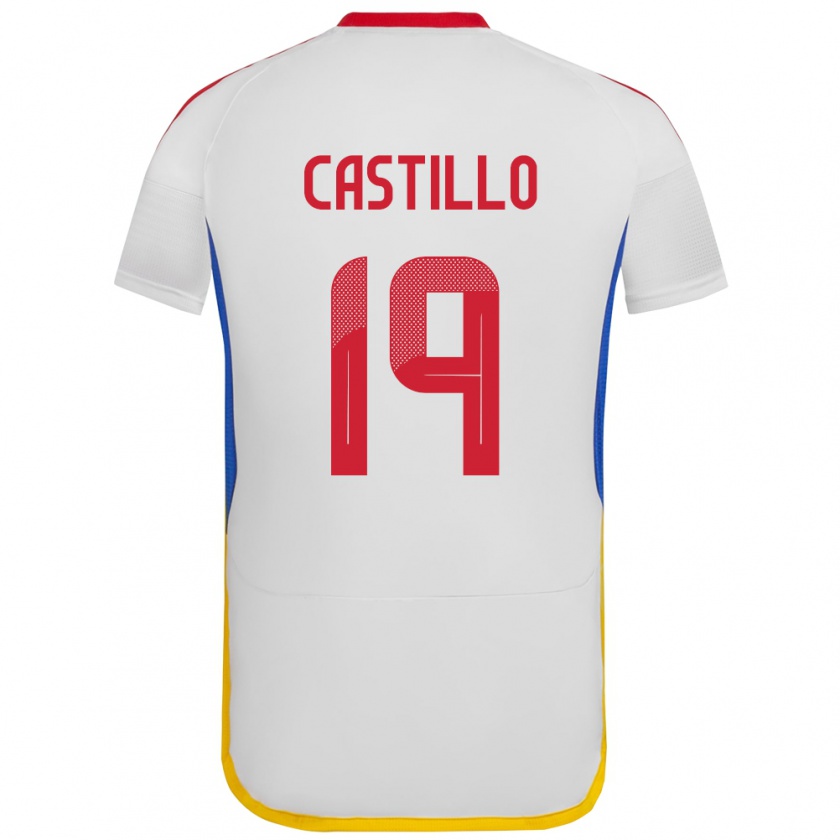 Kandiny Uomo Maglia Venezuela Bryan Castillo #19 Bianco Kit Gara Away 24-26 Maglietta