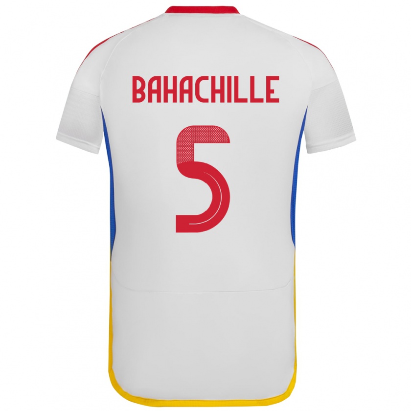 Kandiny Hombre Camiseta Venezuela Abraham Bahachille #5 Blanco 2ª Equipación 24-26 La Camisa