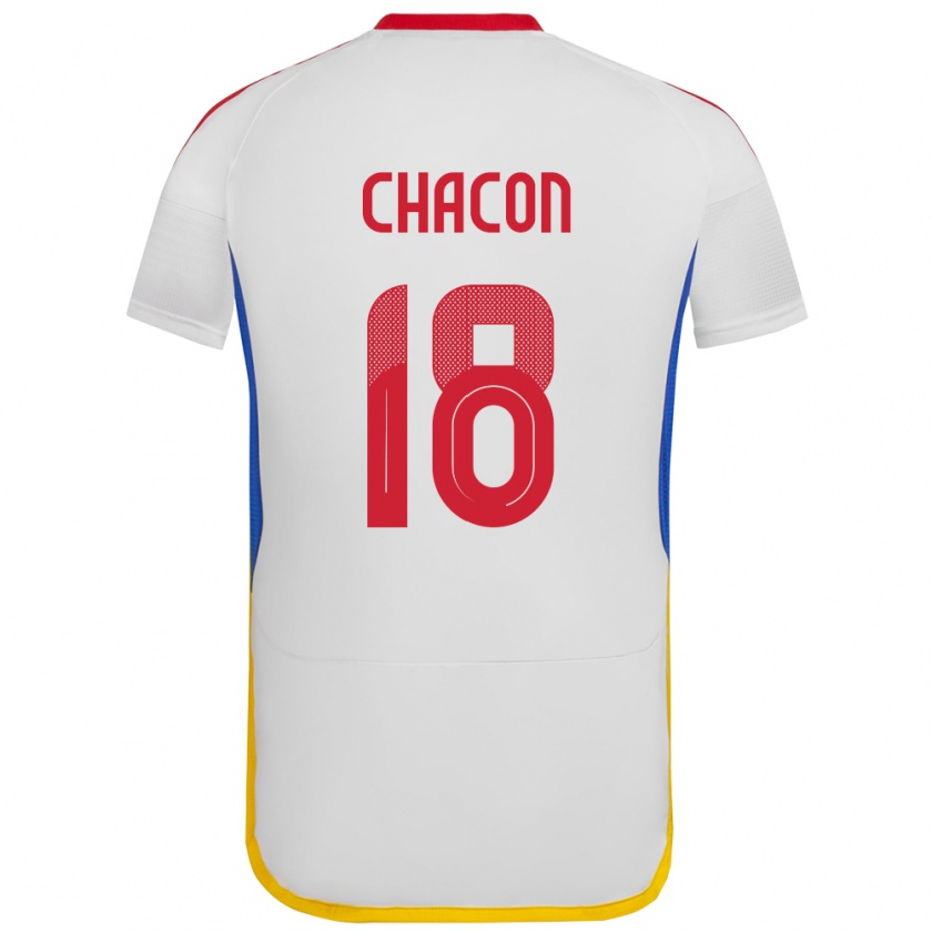 Kandiny Heren Venezuela Yerson Chacón #18 Wit Uitshirt Uittenue 24-26 T-Shirt