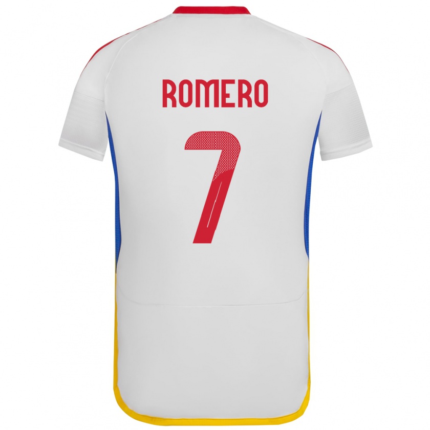 Kandiny Hombre Camiseta Venezuela Leenhan Romero #7 Blanco 2ª Equipación 24-26 La Camisa México