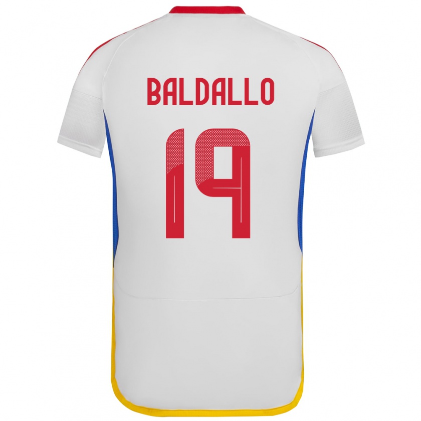 Kandiny Uomo Maglia Venezuela Micheel Baldallo #19 Bianco Kit Gara Away 24-26 Maglietta