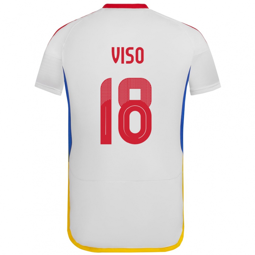 Kandiny Uomo Maglia Venezuela Ysaura Viso #18 Bianco Kit Gara Away 24-26 Maglietta