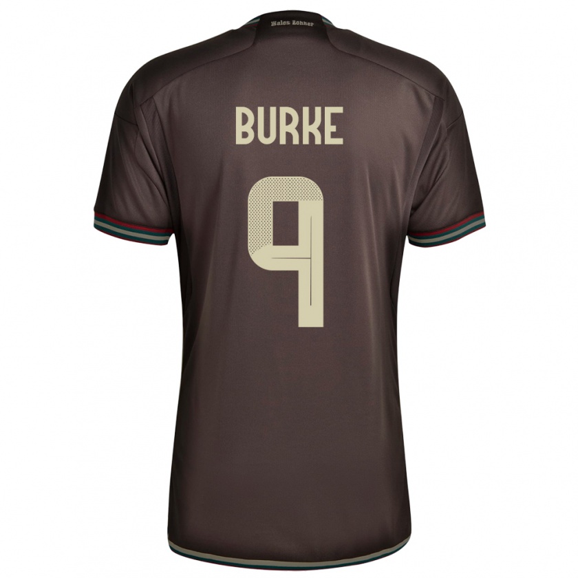 Kandiny Uomo Maglia Giamaica Cory Burke #9 Marrone Notte Kit Gara Away 24-26 Maglietta