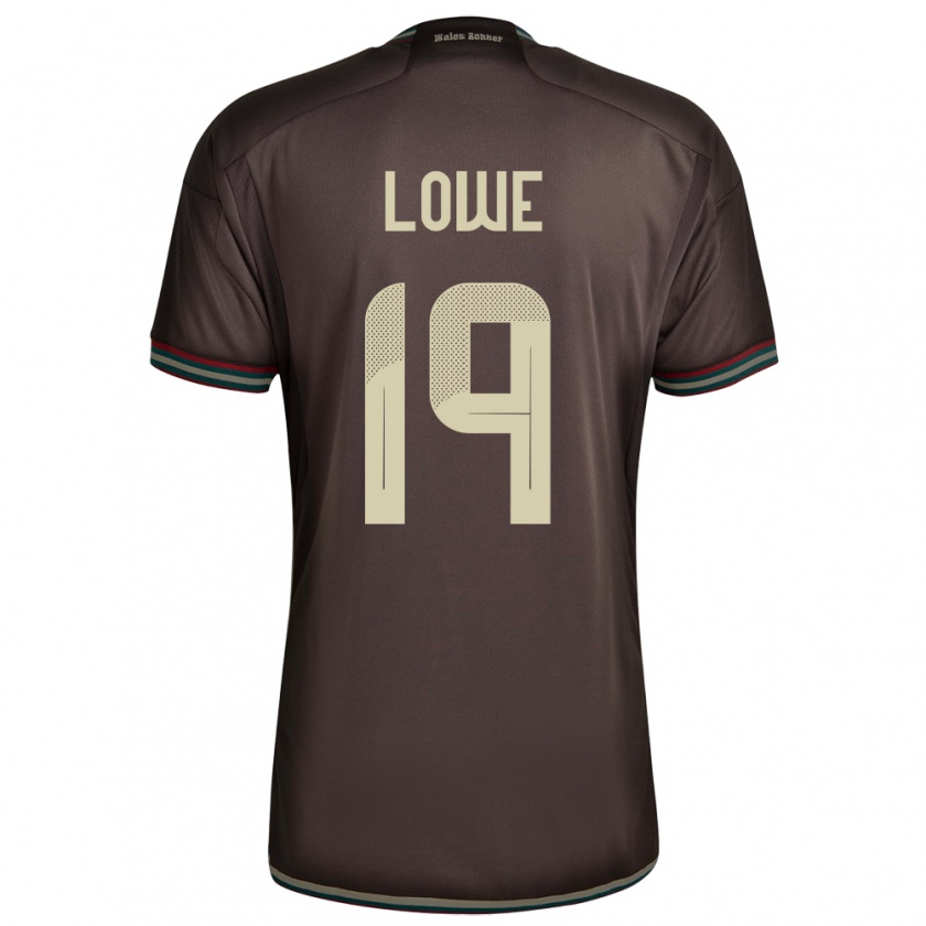 Kandiny Uomo Maglia Giamaica Jamal Lowe #19 Marrone Notte Kit Gara Away 24-26 Maglietta