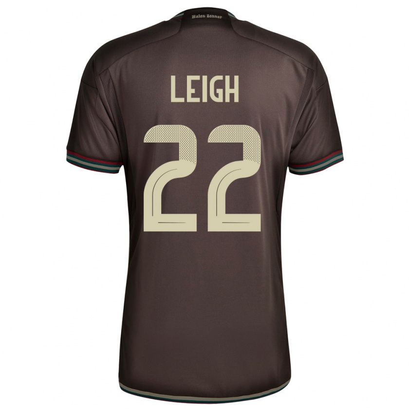 Kandiny Uomo Maglia Giamaica Greg Leigh #22 Marrone Notte Kit Gara Away 24-26 Maglietta