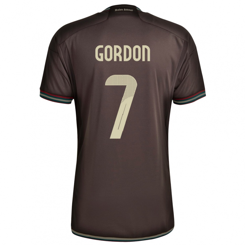 KandinyメンズジャマイカRobino Gordon#7ナイトブラウンアウェイシャツ24-26ジャージーユニフォーム