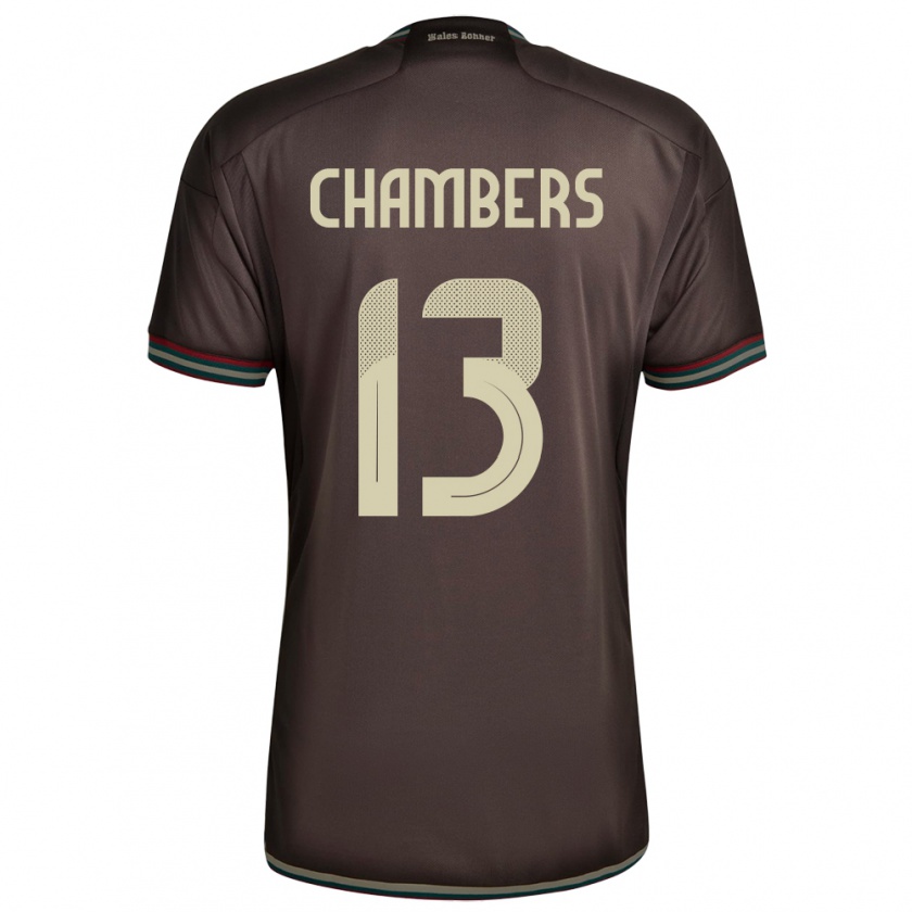 Kandiny Uomo Maglia Giamaica Chris-Ann Chambers #13 Marrone Notte Kit Gara Away 24-26 Maglietta