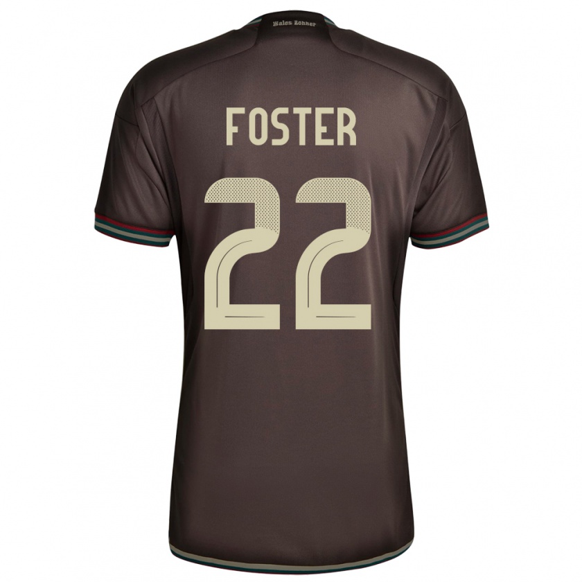 Kandiny Uomo Maglia Giamaica Shanise Foster #22 Marrone Notte Kit Gara Away 24-26 Maglietta