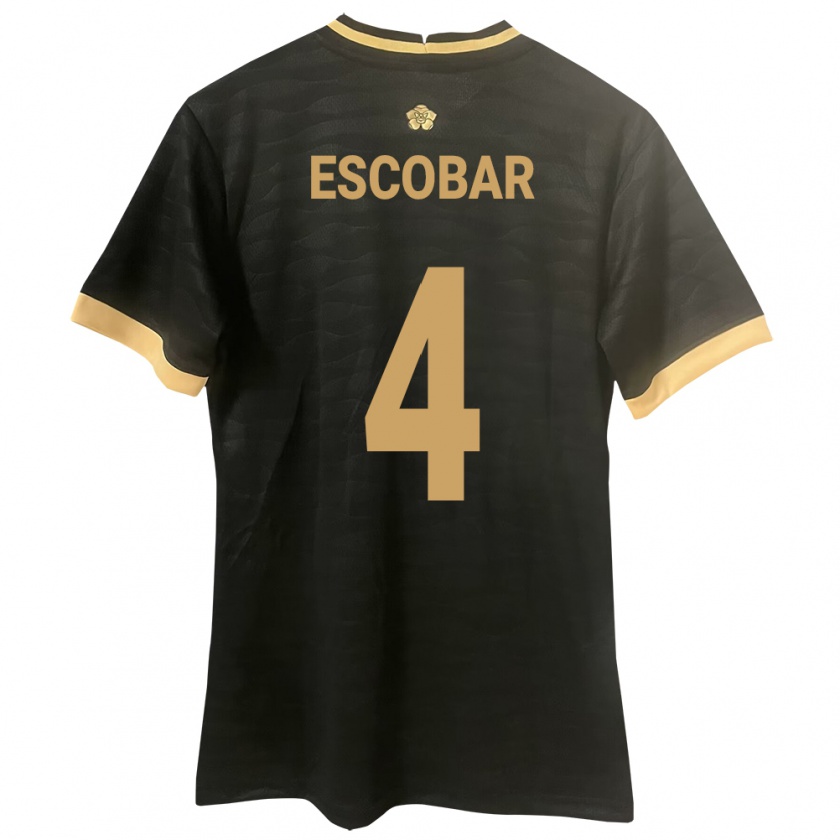 Kandiny Uomo Maglia Panamá Fidel Escobar #4 Nero Kit Gara Away 24-26 Maglietta