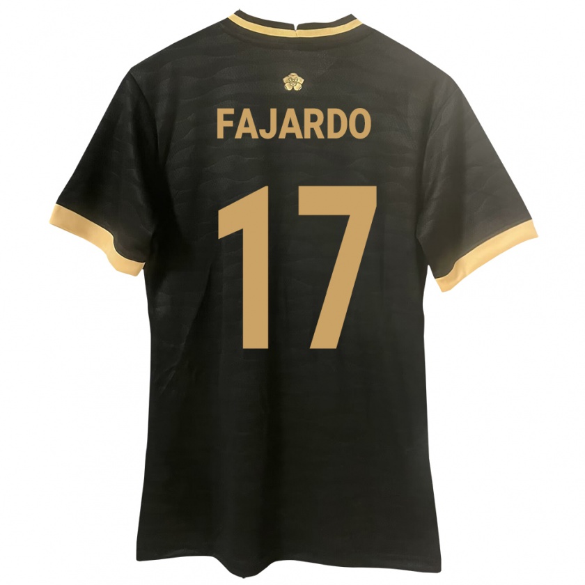 Kandiny Uomo Maglia Panamá José Fajardo #17 Nero Kit Gara Away 24-26 Maglietta