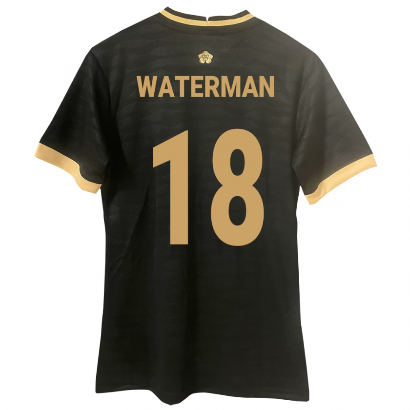 Kandiny Herren Panama Cecilio Waterman #18 Schwarz Auswärtstrikot Trikot 24-26 T-Shirt Österreich