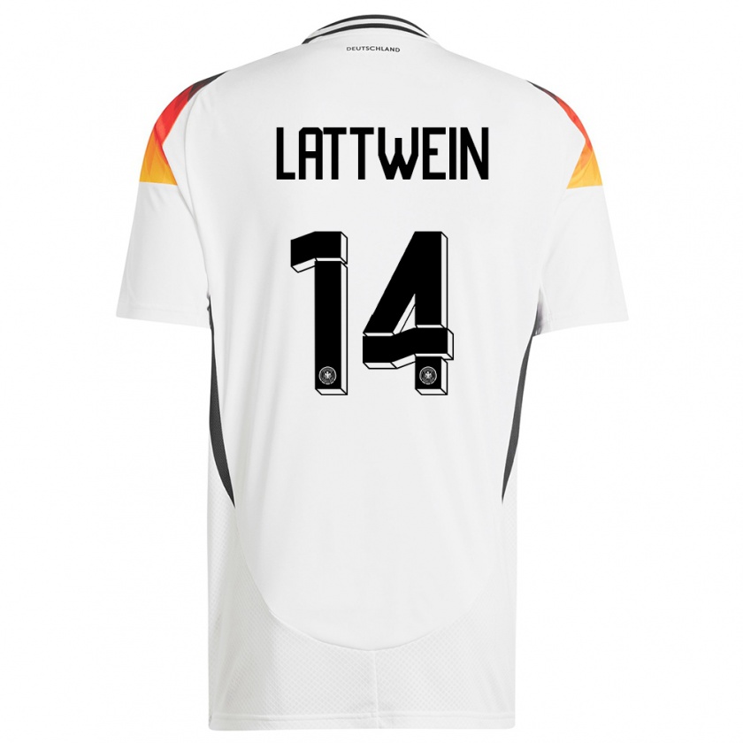 Kandiny Dames Duitsland Lena Lattwein #14 Wit Thuisshirt Thuistenue 24-26 T-Shirt