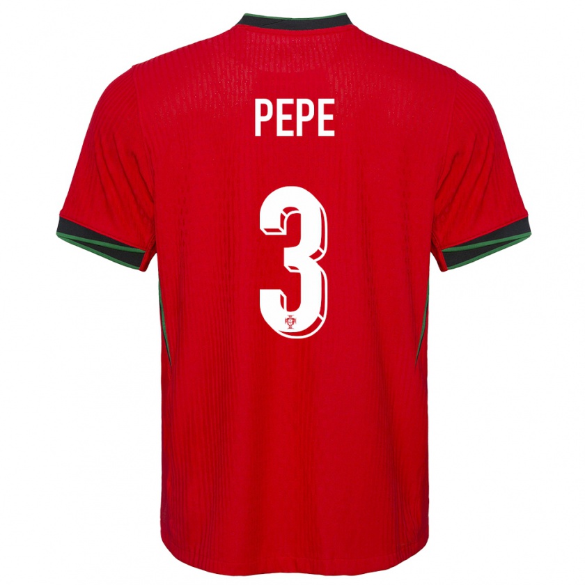 Kandiny Dames Portugal Pepe #3 Rood Thuisshirt Thuistenue 24-26 T-Shirt