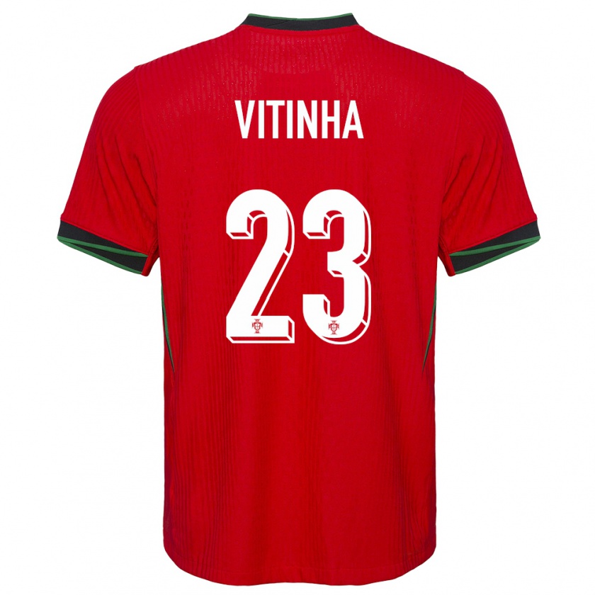 Kandiny Dames Portugal Vitinha #23 Rood Thuisshirt Thuistenue 24-26 T-Shirt