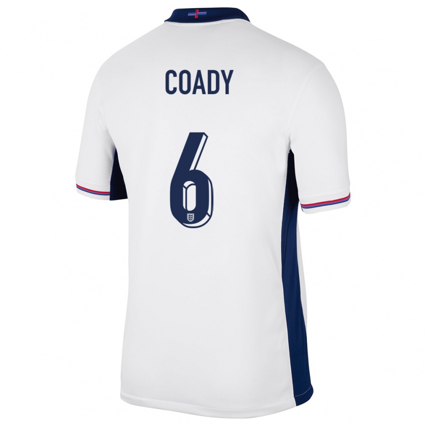 Kandiny Damen England Conor Coady #6 Weiß Heimtrikot Trikot 24-26 T-Shirt Österreich