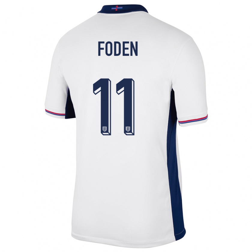 Kandiny Dames Engeland Phil Foden #11 Wit Thuisshirt Thuistenue 24-26 T-Shirt