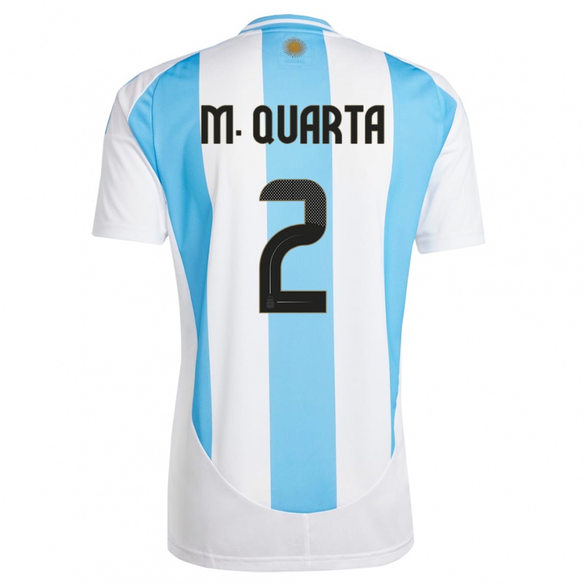 Kandiny Damen Argentinien Lucas Martinez Quarta #2 Weiß Blau Heimtrikot Trikot 24-26 T-Shirt Österreich