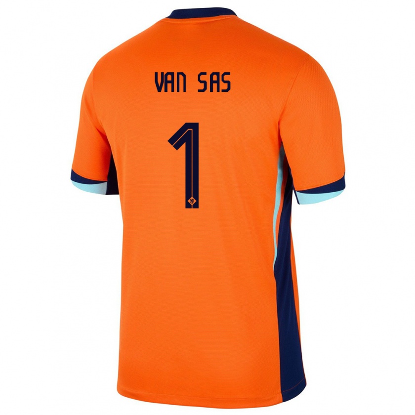 Kandiny Damen Niederlande Mikki Van Sas #1 Orange Heimtrikot Trikot 24-26 T-Shirt Österreich