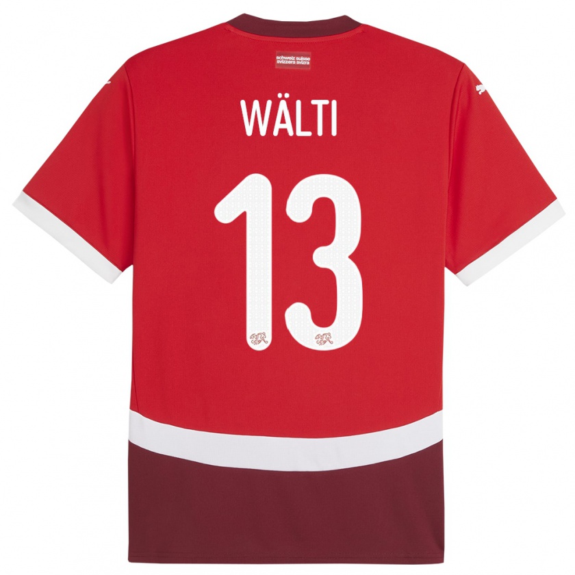 Kandiny Donna Maglia Svizzera Lia Walti #13 Rosso Kit Gara Home 24-26 Maglietta