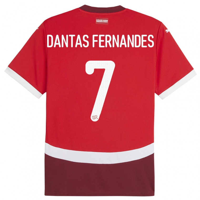 KandinyレディーススイスRonaldo Dantas Fernandes#7赤ホームシャツ24-26ジャージーユニフォーム