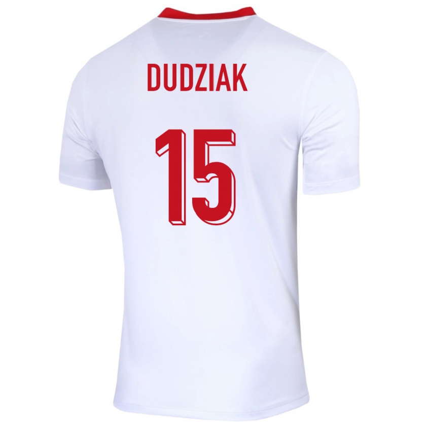 Kandiny Damen Polen Aleksandra Dudziak #15 Weiß Heimtrikot Trikot 24-26 T-Shirt Österreich