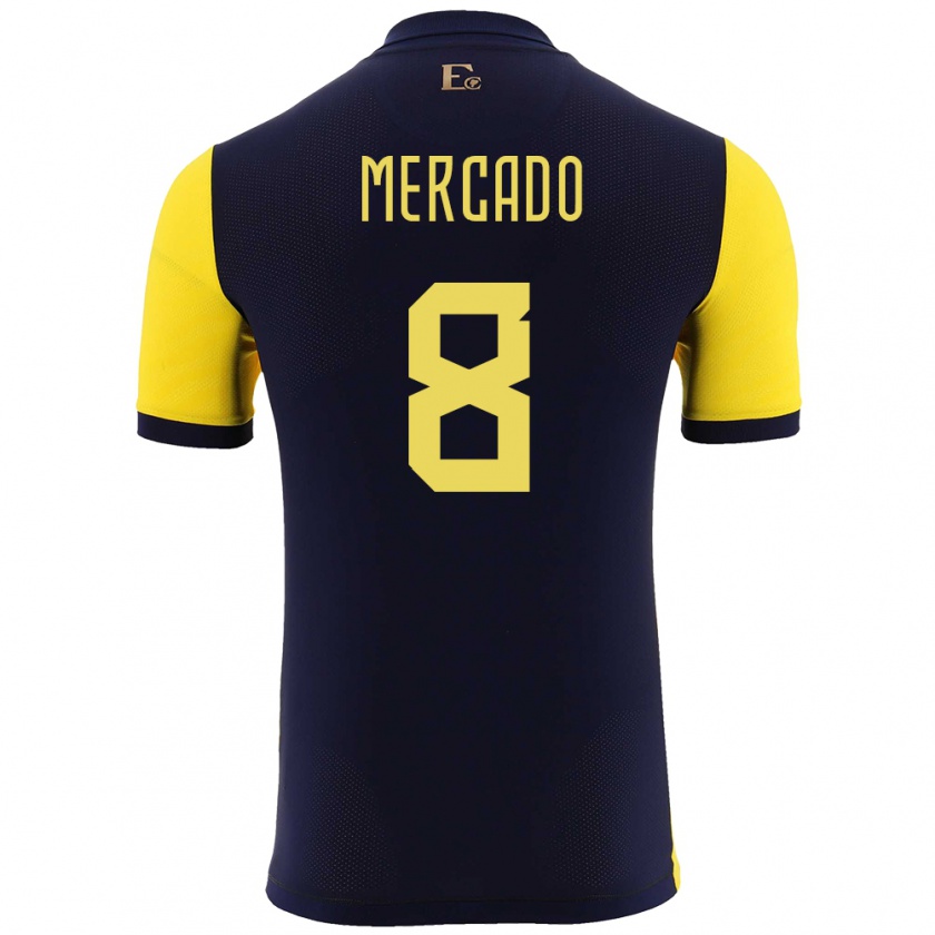 Kandiny Dames Ecuador Patrik Mercado #8 Geel Thuisshirt Thuistenue 24-26 T-Shirt België