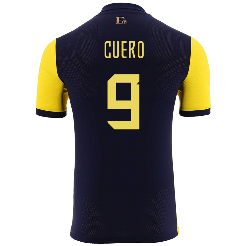 Kandiny Dames Ecuador Justin Cuero #9 Geel Thuisshirt Thuistenue 24-26 T-Shirt België