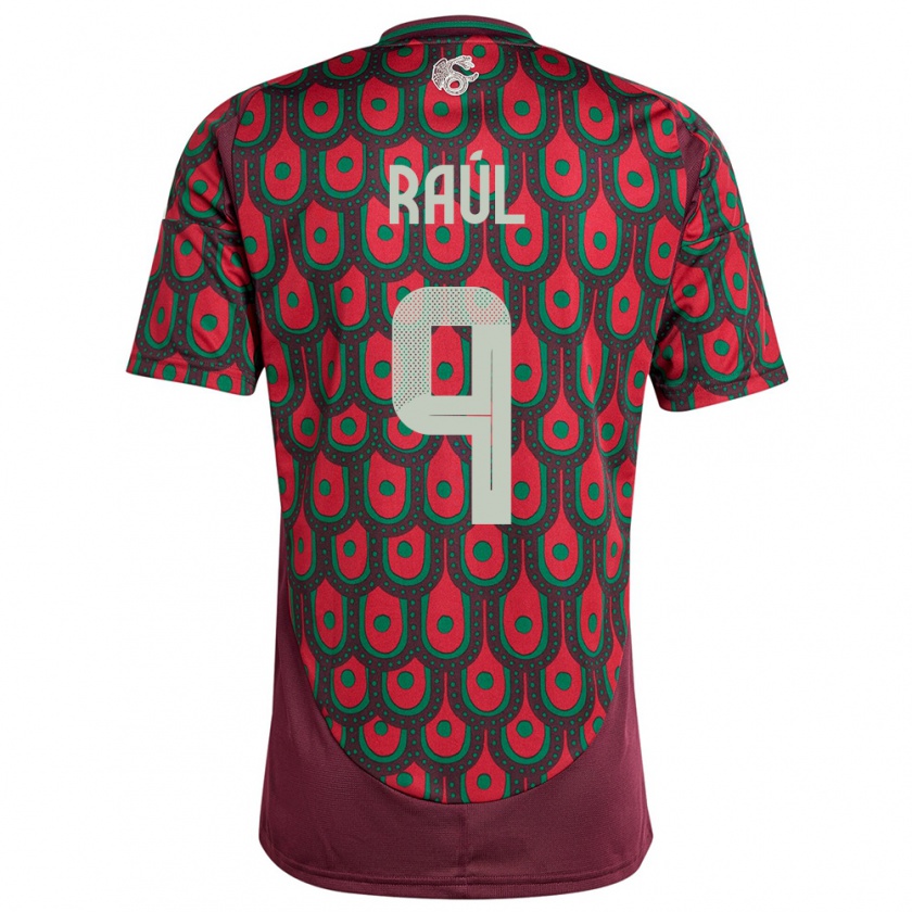 Kandiny Dames Mexico Raul Jimenez #9 Kastanjebruin Thuisshirt Thuistenue 24-26 T-Shirt