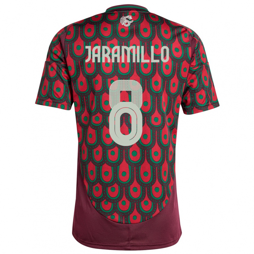 Kandiny Dames Mexico Carolina Jaramillo #8 Kastanjebruin Thuisshirt Thuistenue 24-26 T-Shirt