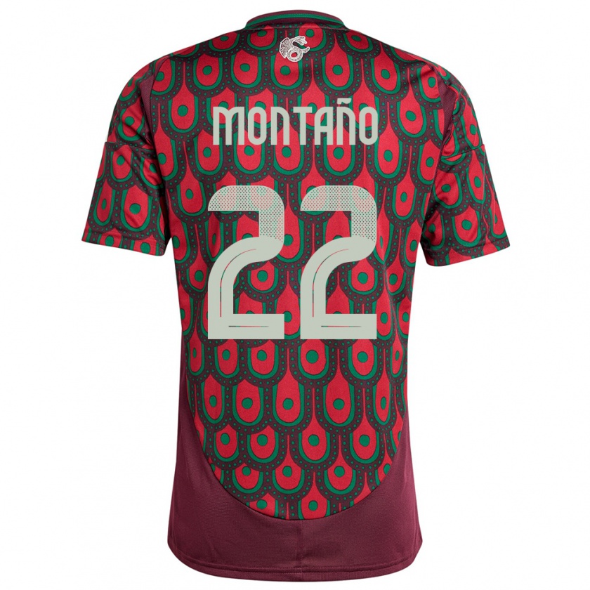 Kandiny Dames Mexico Andres Montano #22 Kastanjebruin Thuisshirt Thuistenue 24-26 T-Shirt België