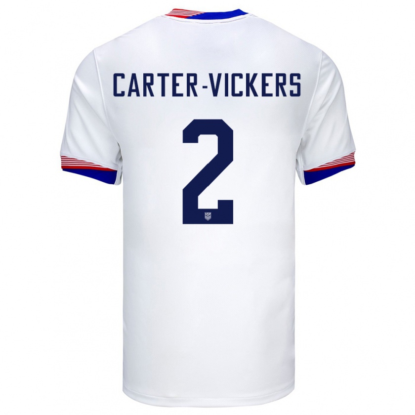 Kandiny Dames Verenigde Staten Cameron Carter-Vickers #2 Wit Thuisshirt Thuistenue 24-26 T-Shirt