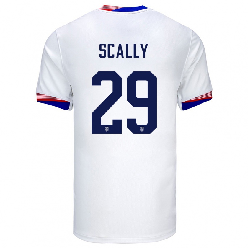 Kandiny Dames Verenigde Staten Joseph Scally #29 Wit Thuisshirt Thuistenue 24-26 T-Shirt