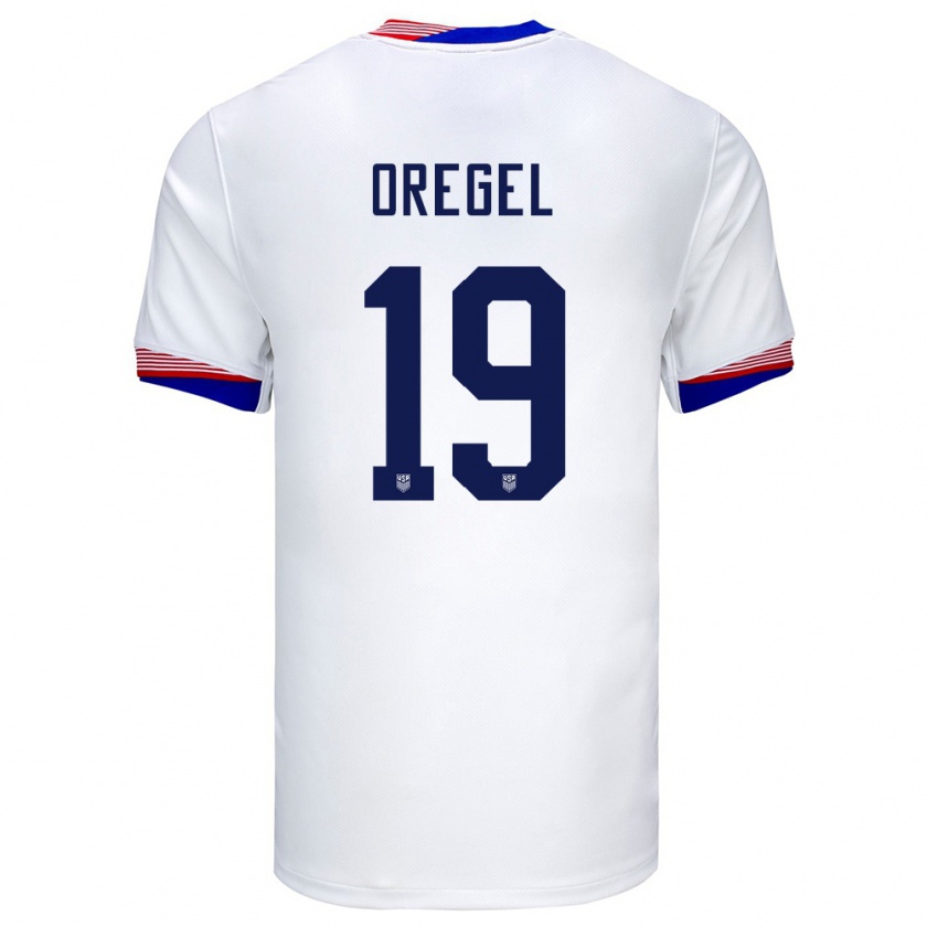 Kandiny Damen Vereinigte Staaten Sergio Oregel #19 Weiß Heimtrikot Trikot 24-26 T-Shirt Österreich