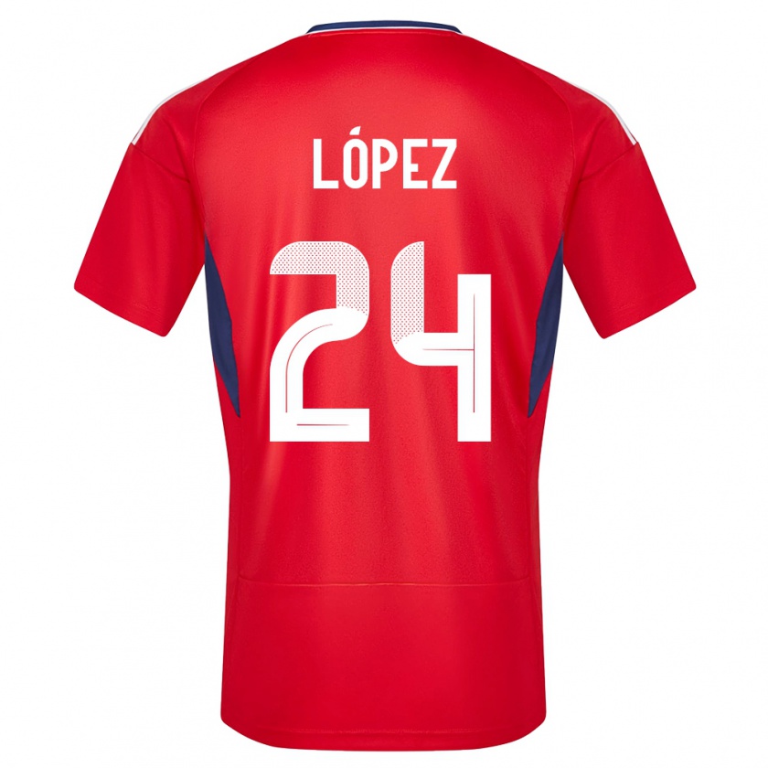 Kandiny Mujer Camiseta Costa Rica Douglas Lopez #24 Rojo 1ª Equipación 24-26 La Camisa México